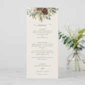 Menu Élégant mariage hivernal avec verdure de pin (Debout devant)
