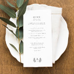 Menu Élégant Mariage initial de la feuille botanique<br><div class="desc">Élégant Monogramme de feuille botanique Menu Mariage initial</div>