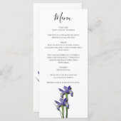 Menu Élégant Mariage Iris violet (Devant / Derrière)
