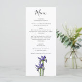 Menu Élégant Mariage Iris violet (Debout devant)