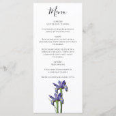 Menu Élégant Mariage Iris violet (Devant)