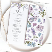 Menu Élégant Mariage Lilac