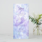 Menu Élégant Mariage Lilac violet clair (Debout devant)