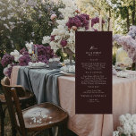 Menu Élégant Mariage long de Bourgogne<br><div class="desc">Elégant menu bordeaux. Long. Mariage. Événement.</div>