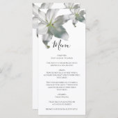 Menu Élégant Mariage Lys blancs (Devant / Derrière)