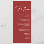 Menu Élégant Mariage Maroon (Devant)