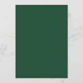 Menu Élégant Mariage Moderne Monogramme Vert Émeraude (Dos)