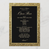 Menu Elégant Mariage Open Bar Card (Devant)