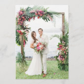 Menu Elegant Mariage or avec ruban rouge et photo (Dos)