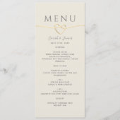 Menu Élégant Mariage Or et Ivoire (Devant)