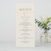 Menu Élégant Mariage Or et Ivoire (Debout devant)