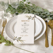 Menu Elégant Mariage or et verdure
