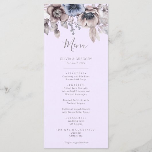 Menu Élégant Mariage Pastel Spring Watercolor (Devant)