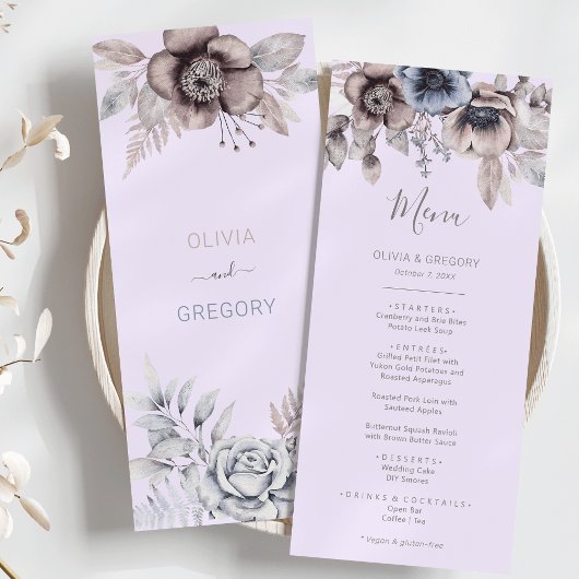 Menu Élégant Mariage Pastel Spring Watercolor