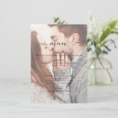 Menu Élégant Mariage photo transparent et typographie (Debout devant)