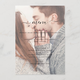 Menu Élégant Mariage photo transparent et typographie