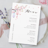 Menu Élégant Mariage rose
