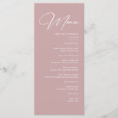 Menu Élégant Mariage Rose Dusty (Devant)