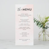 Menu Élégant Mariage rose Pastel (Debout devant)