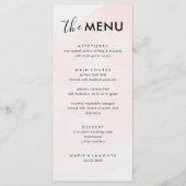 Menu Élégant Mariage rose Pastel (Devant)