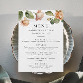 Menu Élégant Mariage Rose Peach