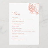 Menu Élégant Mariage rose Peony (Devant)