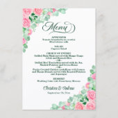 Menu Élégant Mariage Roses Eucalyptus Blush (Devant)
