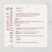 Menu Élégant Mariage rouge Dandelion moderne (Devant)