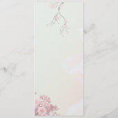 Menu Élégant Mariage Sakura rose fleuri cerisier (Dos)