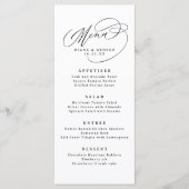 Menu Élégant mariage simple écriture tourbillonnante (Devant)