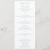 Menu Élégant Mariage simple gris blanc (Dos)