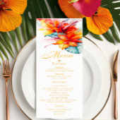 Menu Élégant Mariage Tropical Formal