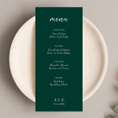 Menu Élégant Mariage vert émeraude minimal