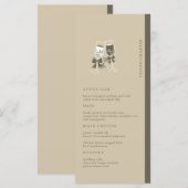 Menu Élégant mariage vert sable (Devant / Derrière)