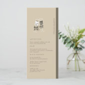 Menu Élégant mariage vert sable (Debout devant)