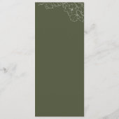 Menu Élégant mariage vert sauge floral dessiné à la mai (Dos)