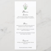 Menu Élégant Mariage vertical rose ocotillo Cactus (Devant)