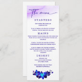 Menu Elégant mariage violet et Mariage d'orchidée bleue (Devant / Derrière)