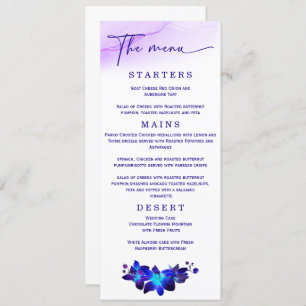 Menu Elégant mariage violet et Mariage d'orchidée bleue