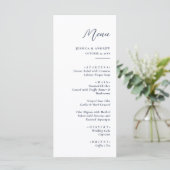 Menu Elégant Marine bleu & blanc Simple Mariage (Debout devant)
