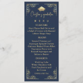 Menu Elégant Marine Bleu et Gold Graduation (Devant)
