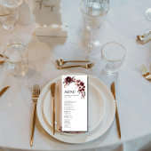 Menu Élégant Maroon Mariage Bourgogne