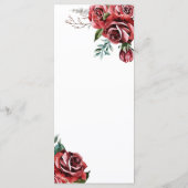 Menu Élégant Marsala Rouge Rose Rustique Mariage (Dos)