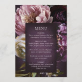Menu Elegant Maximalist Purple Floral Wedding (Devant)