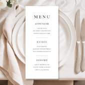 Menu Elegant Minimal Black And White Dinner