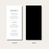 Menu Elegant Minimal Black And White Dinner