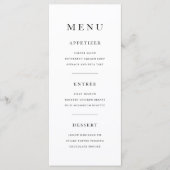 Menu Elegant Minimal Black And White Dinner (Devant)
