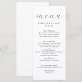 Menu Elegant Minimalist Gray White Wedding (Devant / Derrière)