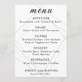 Menu Elegant Minimalist Wedding