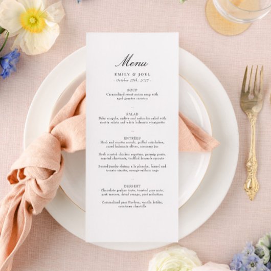 Menu Elegant Minimalist Wedding Flat